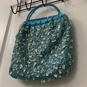 Blue Sequin Night Out Bag